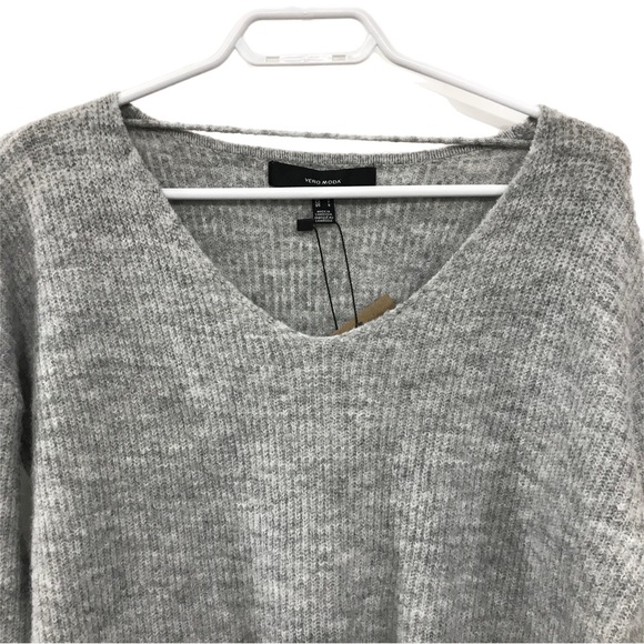 Vero Moda Grey V-Neck Sweater - Picture 2 of 7